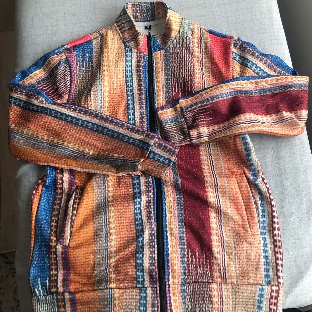 Nwot - Colorful Striped printed Jacket - not embroidered